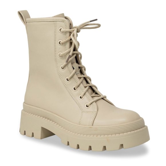 Heeled Boots for Women Combat Boot Lace Up Knee High Boots - Picture 3 of 4